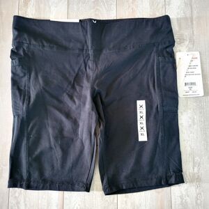 Game Time‎ XL Black Comprrssion Shorts Women's Moist Wicking Pockets NWT RV $30